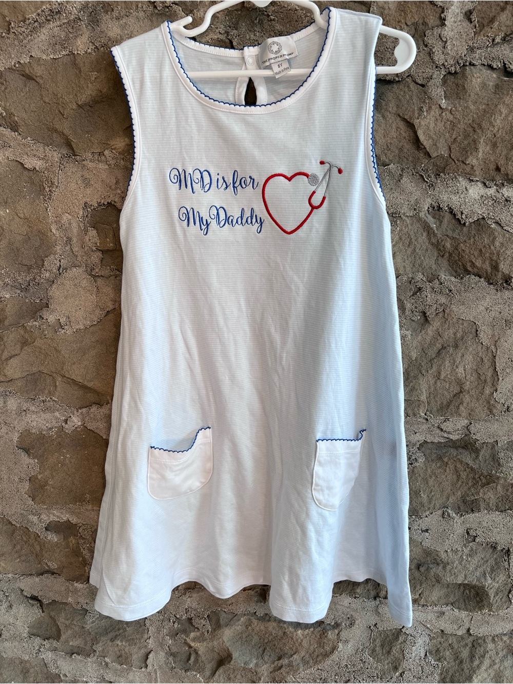 Size 8 custom embroidered sleeveless Dress MD is for My Daddy
